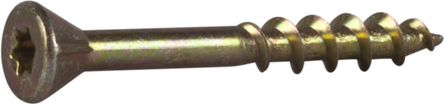 Hobau storo kartono ir plokščių sraigtai mediniam profiliui, geltono chromavimo