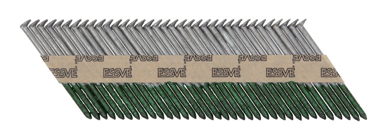 Gwoździe pierścieniowe 34° łączone papierem, pełny łeb, HDG