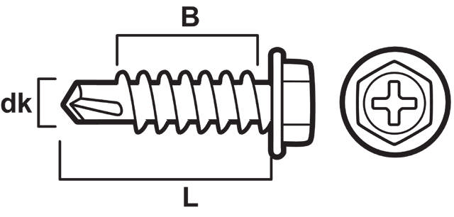 WKRĘT SAMOWIERCĄCY ESSVE BORRSKRUV, ŁEB HEX + PH2, FZB, C1