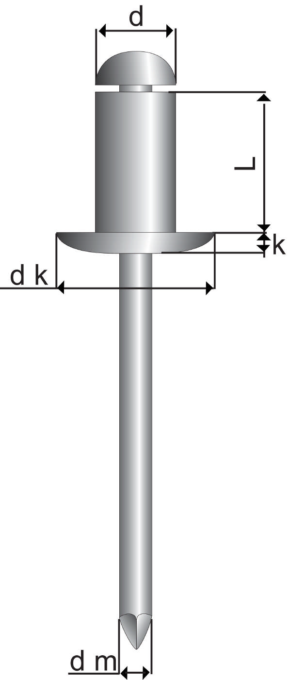 NIT ZRYWALNY, STAL/STAL, ŁEB KULISTY