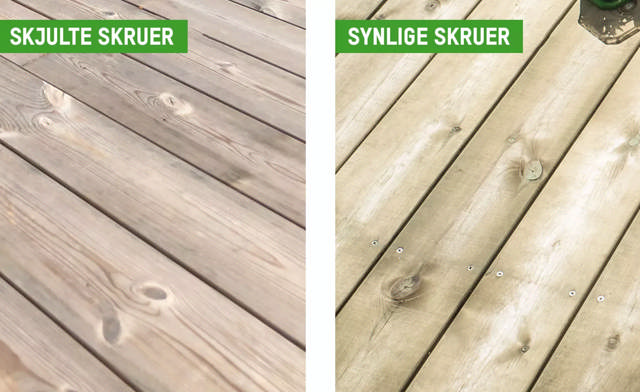 Bygg terrasse med skjulte eller synlige skruer - ESSVE